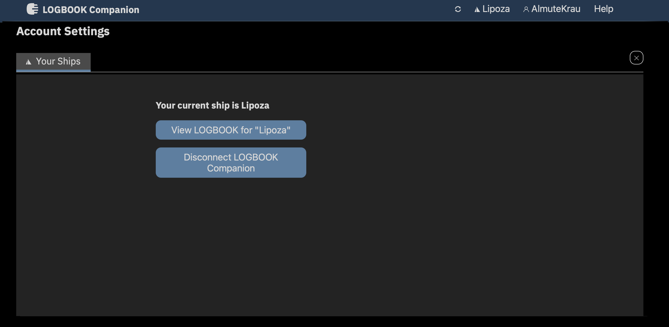 Account settings Companion