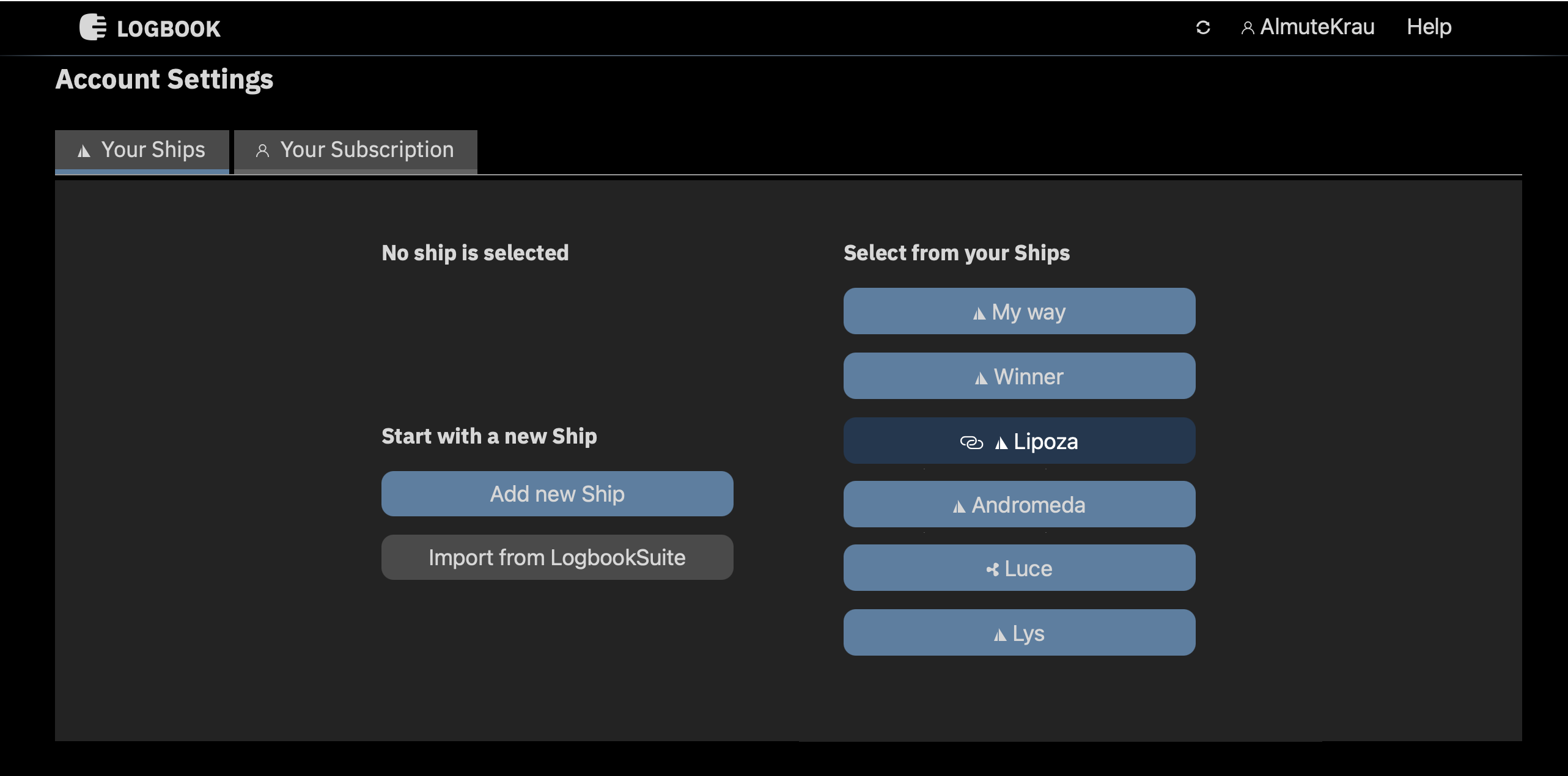 Account settings on an additional device