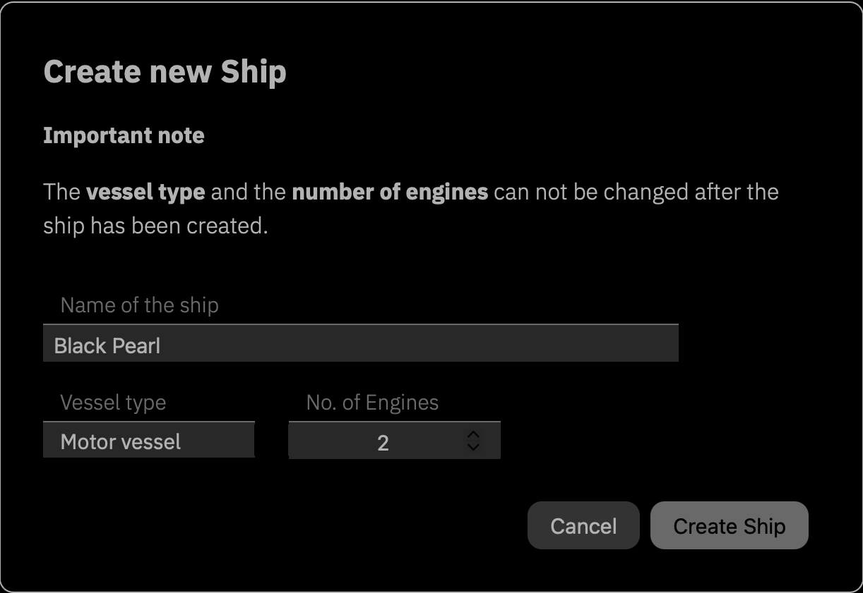 Creating a new ship