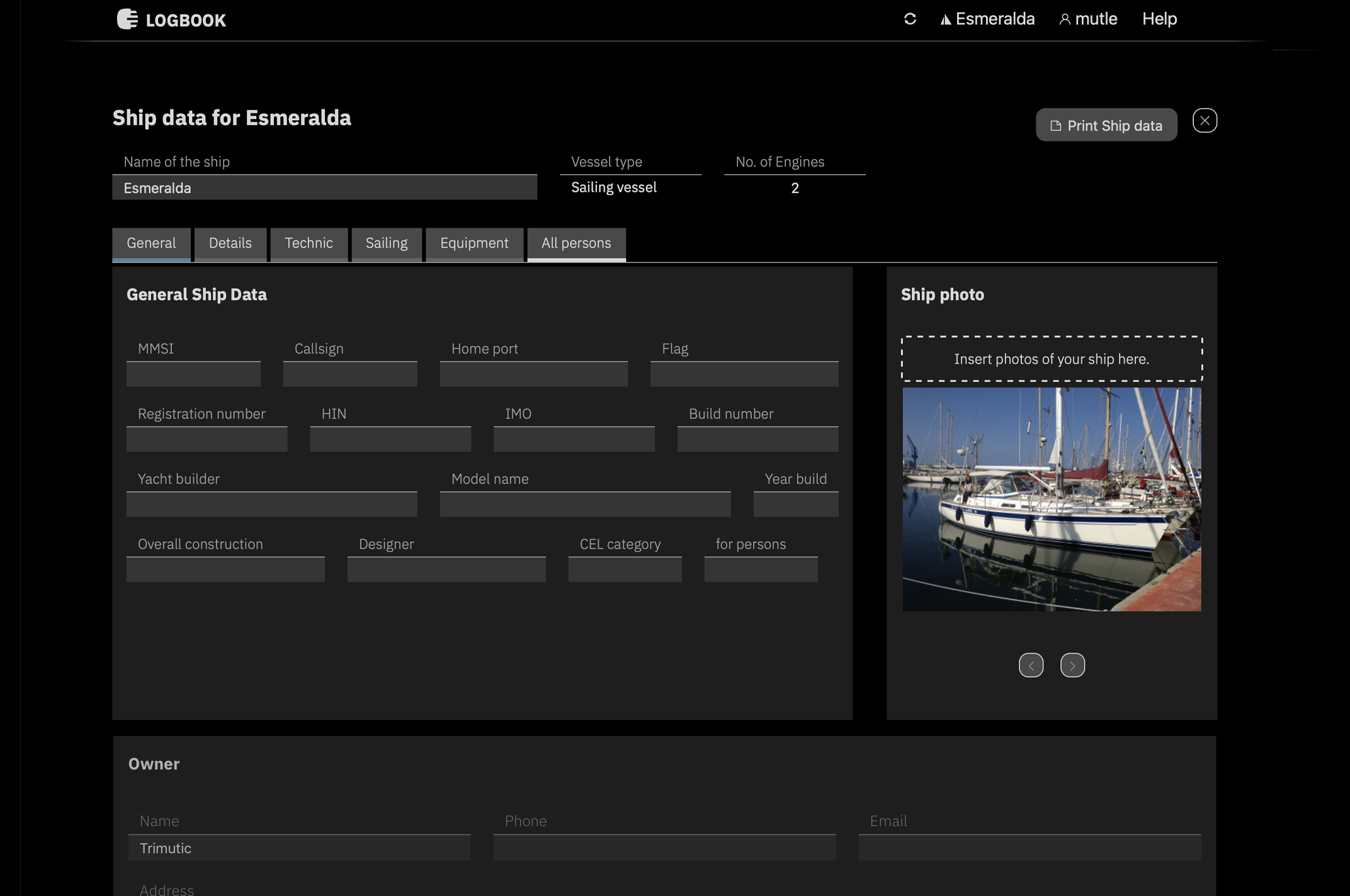 Ship data