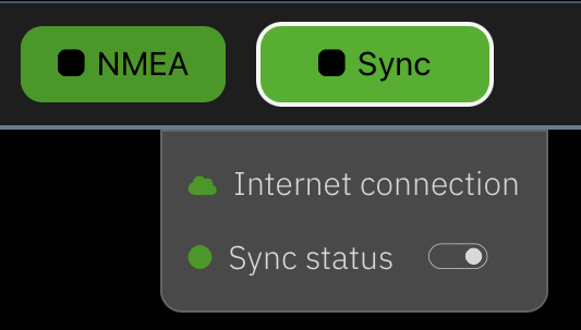 Internet and sync active