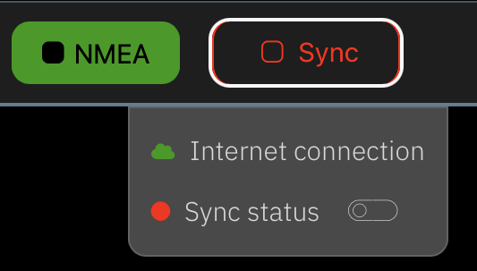 Internet active, sync off